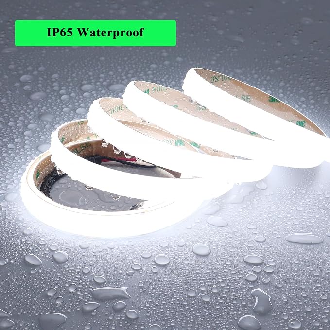 JOYLIT PRO+ 24V LED Strip Diffused 2 Rows 16.4FT 6000K 601LM/FT Waterproof | CE UL, CRI 92+, 560LEDs/m Cool White, 12MM, Dotless, Dimmable, Self-Adhesive, for Kitchen Cabinet,Cove(Lights Only)