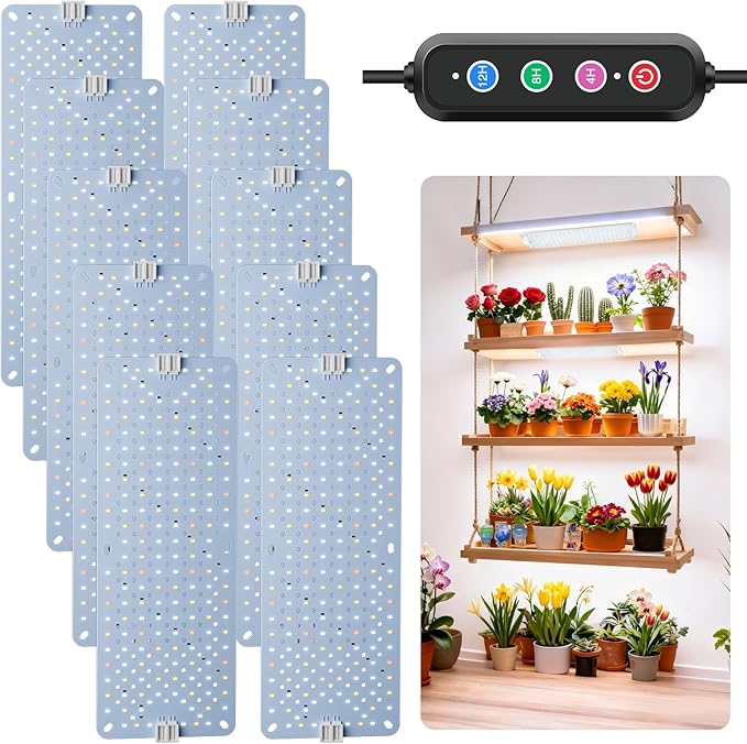 Grow Lights for Indoor Plants Full Spectrum,High PPFD 1920LEDs Plant Lights with 4/8/12/16/20H Timer, Flexible Series & Parallel Connection for Indoor Growing(10 Pack)