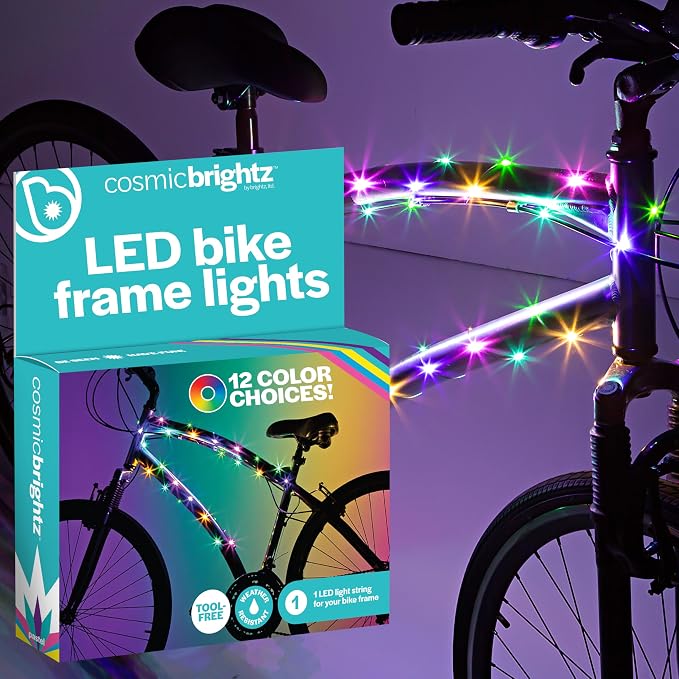 Brightz CosmicBrightz LED Bike Frame Rope Light - 6.5-Foot String Rope - Battery-Powered with On/Off Switch - Ultra Bright Color Keeps Your Ride Fun and Safe for Kids, Teens, & Adults