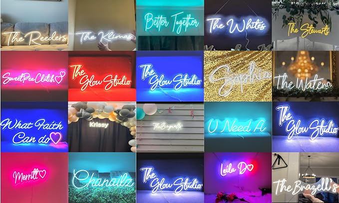 Custom Neon Sign, Neon Sign Customizable for Birthday Wedding Party Gift,Bar Personalized Neon Sign for Wall Decor Length 10inch to 60inch