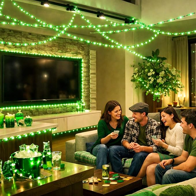 66Ft LED Rope Lights, 16 Color Changing St. Patrick's Day String Lights with Remote, 200 LEDs Outdoor Party Lights for Holiday, Garden, Patio, Décor
