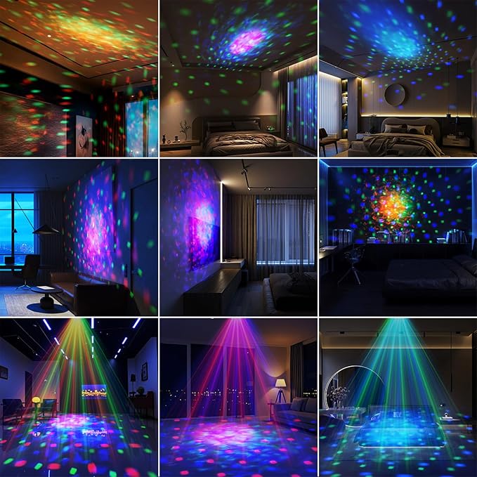 Party Disco Strobe Ocean Star Projector Dj Dance Light | Sound Activated with Remote Control Stage Rave for Parties Bar Birthday Wedding KTV Christmas Halloween Dancing Décor.