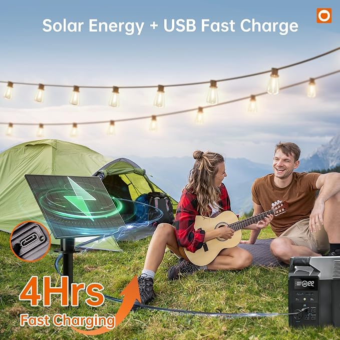 addlon 78FT(72+6) Solar String Lights Outdoor Waterproof with Remote & USB | ST38 LED Shatterproof Bulbs, Solar Powered Outside Lights, Dimmable Solar Light for Camping Backyard Porch