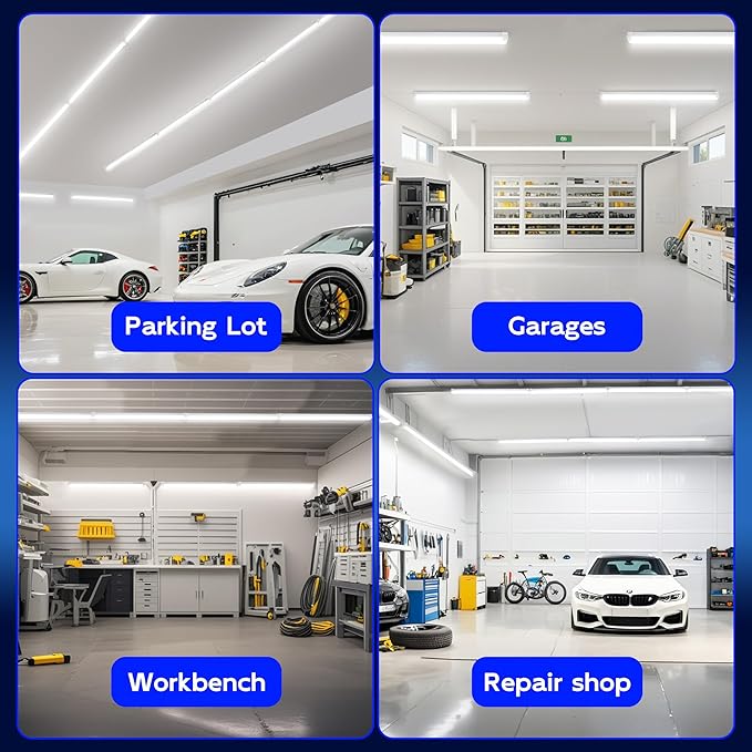 hykolity 30W 2FT LED Shop Light,3500lm 6500K Super Bright White,Linkable Ceiling Light Fixture,V Shape Integrated T8 LED Tube Light with Built-in ON/Off Switch for Workbench,Cabinet,ETL,10Pack
