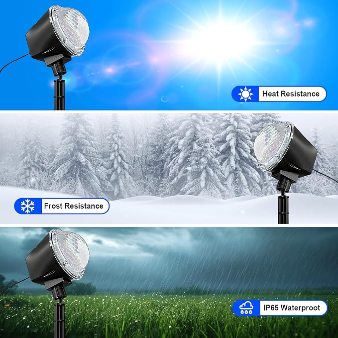 Christmas Ocean Wave Projector Light Outdoor，Halloween Water Effect Lamp | 15 Colors , Remote & Timer, IP65 Weatherproof, Indoor for Yard, House Parties, Holiday,Wedding, Bedroom Ceiling Decor