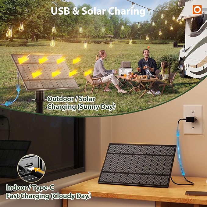 addlon 104FT(96FT+8) Solar String Lights Outdoor Waterproof with USB Port & Remote Control Solar Patio Lights for Outside Solar Powered with 52 LED Dimmable Bulbs for Porch Garden Deck Halloween