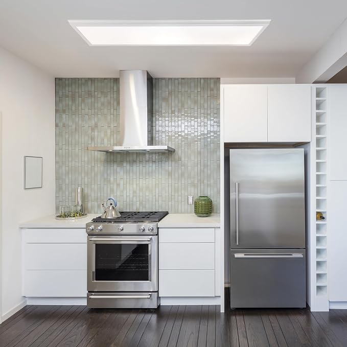 Ultralux Framed 1x4 Surface Mount LED Panel Dimmable 5CCT Matte White 2Pk | 4000 lumens, 120-degree beam, CRI>80, 48.5 x 12.5 x 1.2 in, aluminum, fits junction boxes, over 50,000 hours