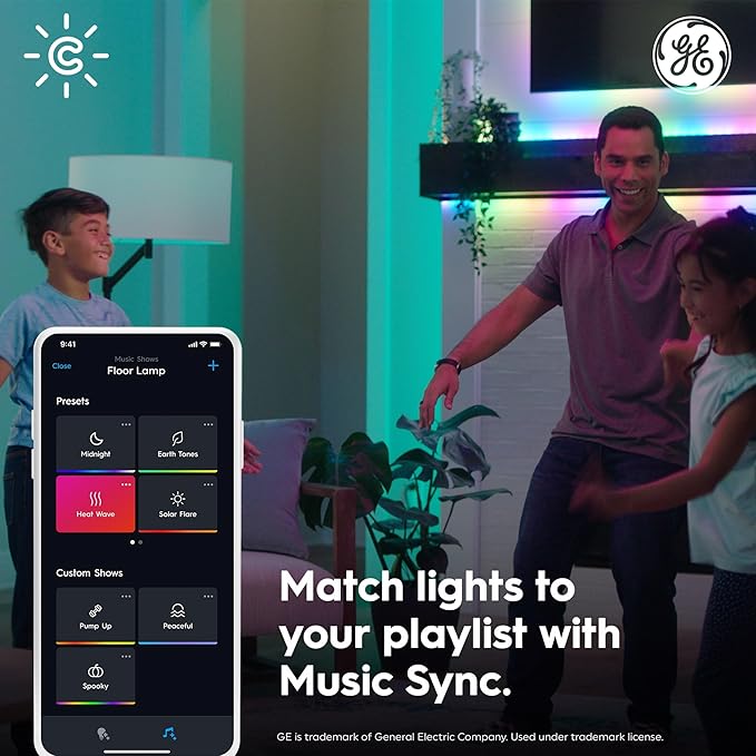 Cync GE Dynamic Effects BR30 Color Changing Light Bulb with Music Sync, RGB LED Light Bulb, Room Décor Aesthetic WiFi Smart Light, 9.5 Watts, Works with Amazon Alexa and Google, 1 Bulb
