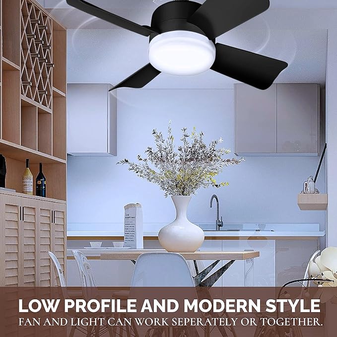 Bell+Howell Socket Breeze Deluxe, Small Ceiling Fan with LED Light and Remote, Adjustable Speeds and Brightness, Light Socket Fan for Bedroom, Kitchen, Living Room, 1000 Lumens