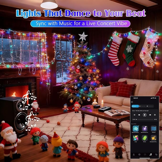 2025 New 88FT 240LED Smart Color Changing Christmas String Lights Outdoor App Control RGB LED String Lights with Remote & Timer, Waterproof Twinkle Christmas Tree Lights Indoor for Holiday Xmas Decor