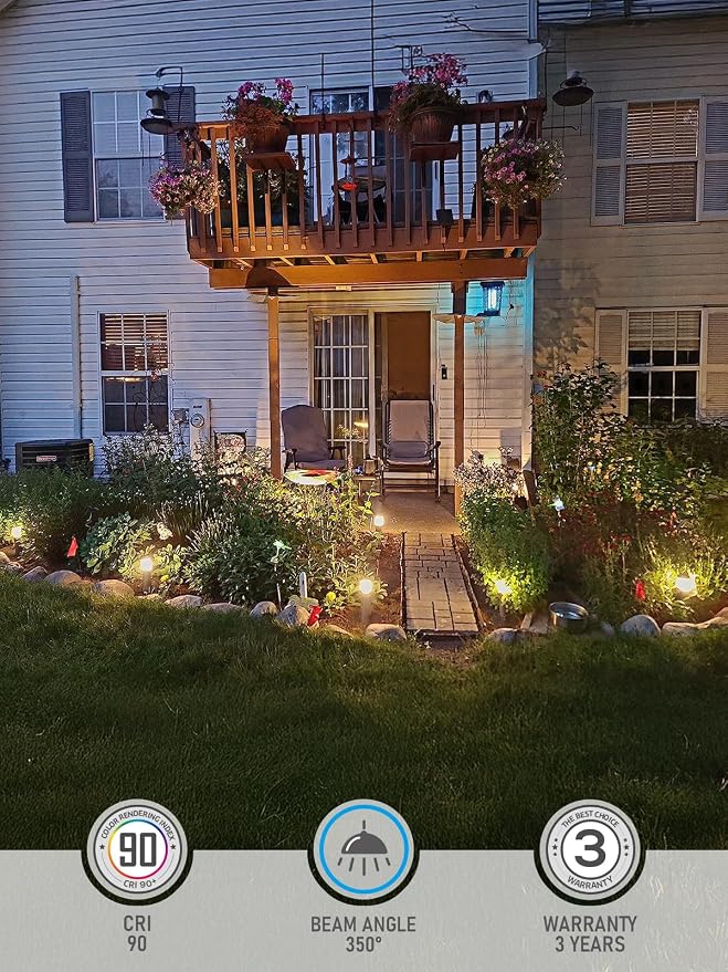 LEONLITE 4-Pack Low Voltage Landscape Pathway Lights, 3W, CRI90, 3000K | 12-24V AC/DC, Aluminum, ETL, Warm White, Low Voltage LED Bollard Path Lights, for Walkway Yard Garden
