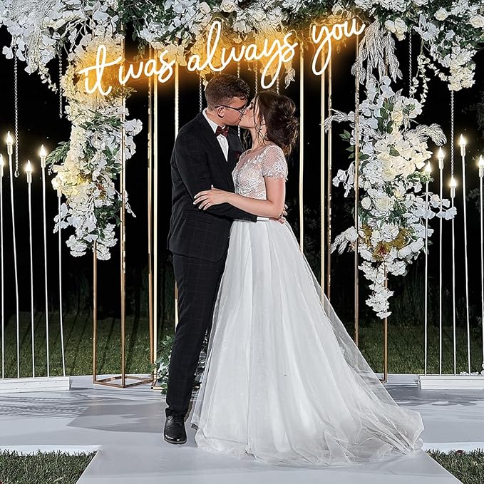 Super Large It Was Always You Neon Sign with Dimmable LED Light Wall Decor | Bedroom Living Room Bar Party Club Wedding Girls Birthday, 65.75 Inch, Warm White