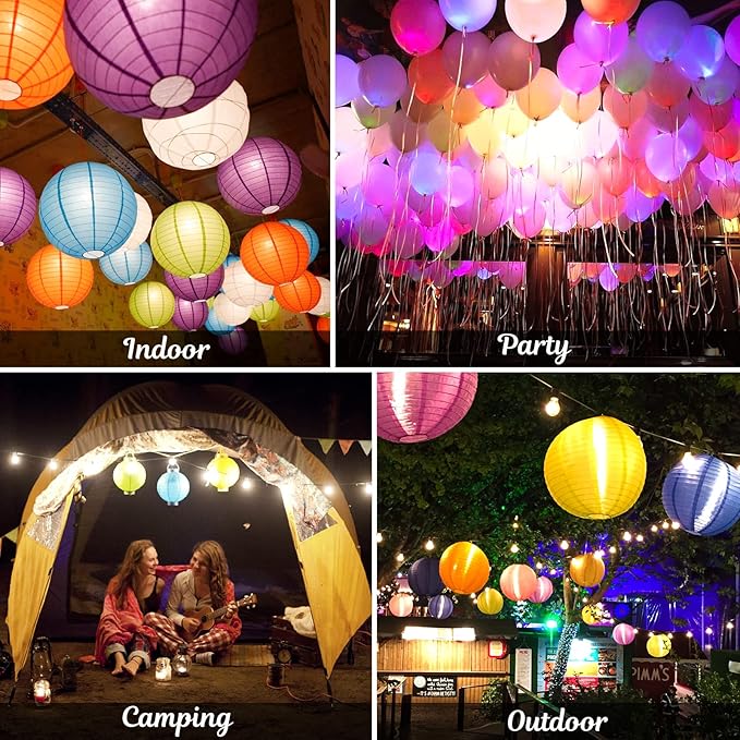 Battery Operated Paper Lantern Party Lights – 15 Pack LED Balloons Light for Star Paper Lanterns | Mini Battery Powered Bulbs for Party Craft ,Weddings & Festival Decorations (Warm White)