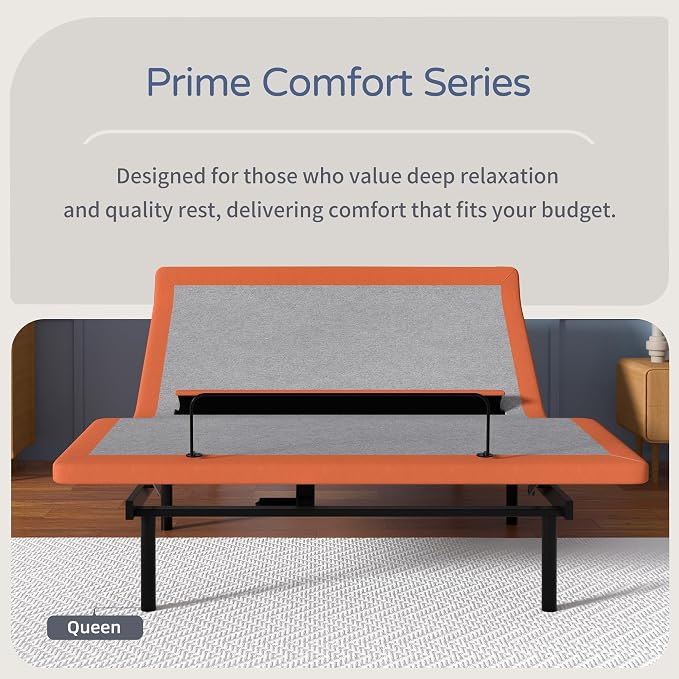 ESHINE Queen Adjustable Bed Frame with Lumbar Support Smart App | Bed Base, Head-Pillow-Tillt, Under Bed Light, Dual USB, Zero Gravity, Ergonomic Incline, Wireless Remote, 6000 Series