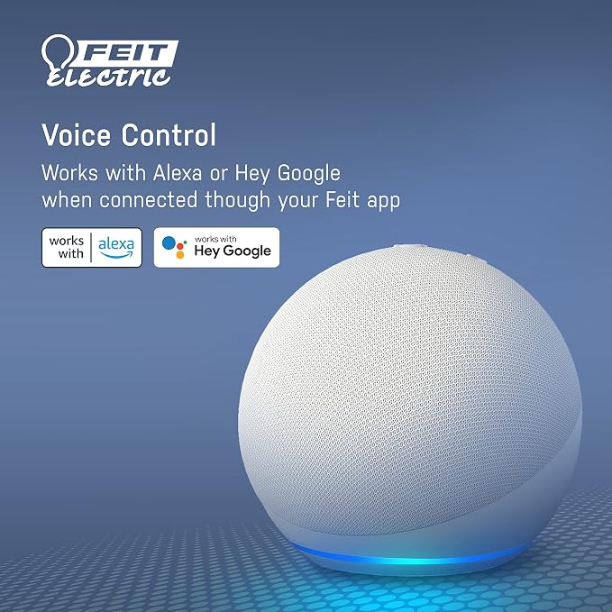 Feit Electric BR30 Smart Flood Light Bulb,2.4GHz WiFi Color Changing and Dimmable, No Hub, Compatible with Alexa or Google Assistant BR30 Smart LED Light Bulb, BR30/RGBW/CA/AG, 65W (Pack of 2)