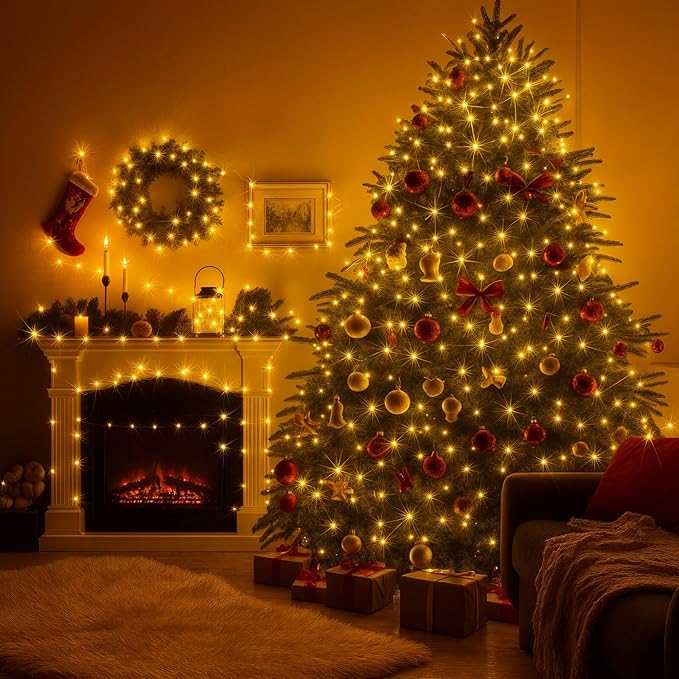 Macarrie 9 Pcs Warm White Fairy Lights USB Powered 16 ft 50 LED String Lights Plug in for Indoor Outdoor Bedroom DIY Party Wedding Home Festival Tree Garden Xmas Decoration