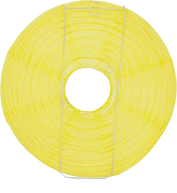 Mudra Crafts Yellow Paper Lanterns Wedding Party Decorations - 12 in 10 Round Hanging Ceiling Lanterns, 10 Pack, Decorative Lamp Shades