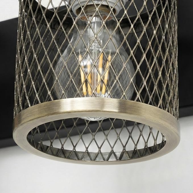 Bathroom Light Fixtures Black and Gold Vanity Lights 3 Lights Farmhouse Bathroom Vanity Light Vintage Design Wall Sconces Lighting for Mirror Attic Corridor Cellar Wall Lamps