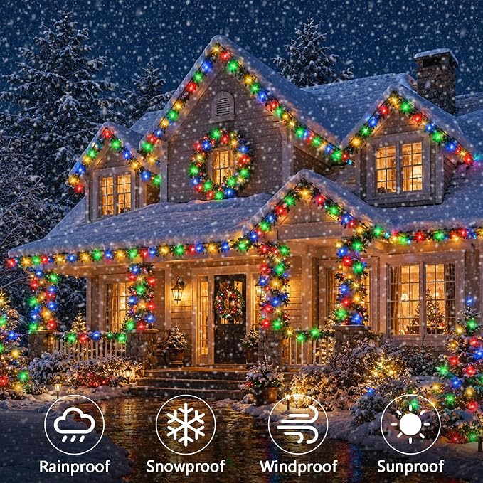 6 Pack Timer Fairy Lights Battery Operated Twinkle Lights with 5 Modes | 16.4Ft 50 LED Silver Copper Wire Battery Wreath Lights for Home Christmas Wedding Indoor Outdoor Decor, Multicolor