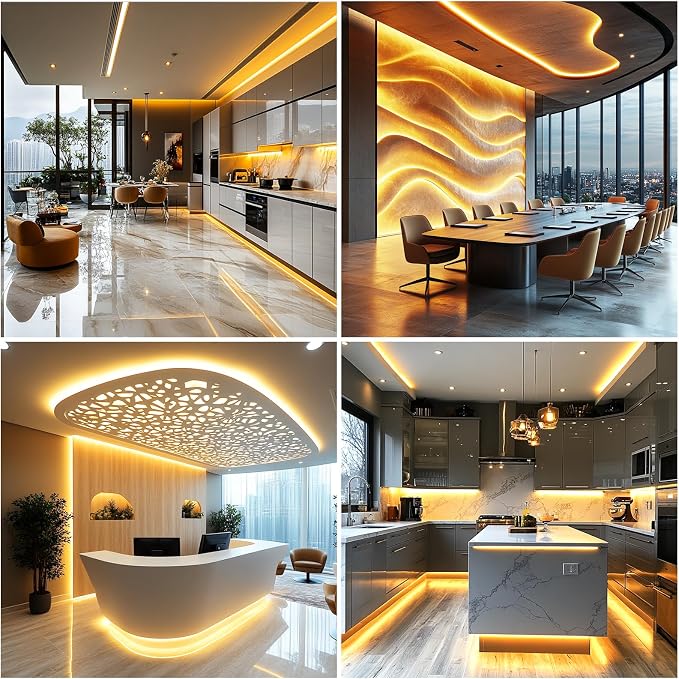 LED Strip Lights 24V COB Warm 3000K 16.4ft/5M (No Power Supply) | Super Bright, Dotless High Density 14W/m, 8mm Width Cuttable Flexible, Home DIY & Commercial Lighting
