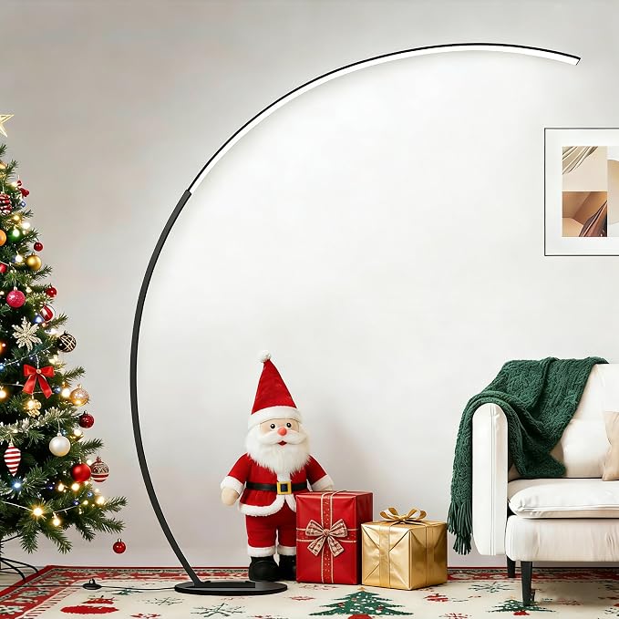 Nintiue Dimmable Floor Lamp with 3 Color Temperatures, Super Bright Arc Floor Lamps for Living Room, Modern Standing Tall Lamp with Remote Control Reading Floor Lamp for Bedroom Office.
