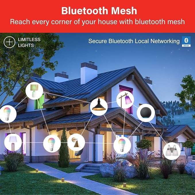Sengled Alexa Light Bulb, Smart Light Bulbs That Compatible with Alexa Only, Bluetooth Mesh Standard A19 E26 Dimmable LED Bulb Daylight 5000K, 60W Equivalent 800LM, High CRI, High Brightness, 6 Pack