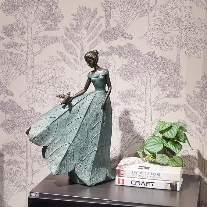 Guichifun Fairy Statue Home Decoration 20 in | Leaf Angel Girls, Resin, Indoor/Outdoor, Rustic Garden Yard Decor, Figurines Gift