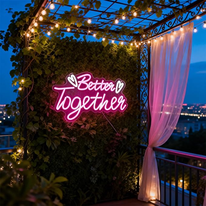 Neon Sign Led Neon Lights Neon Signs for Wall Decor USB Powered Led Neon Signs for Room Decoration (Better Together)