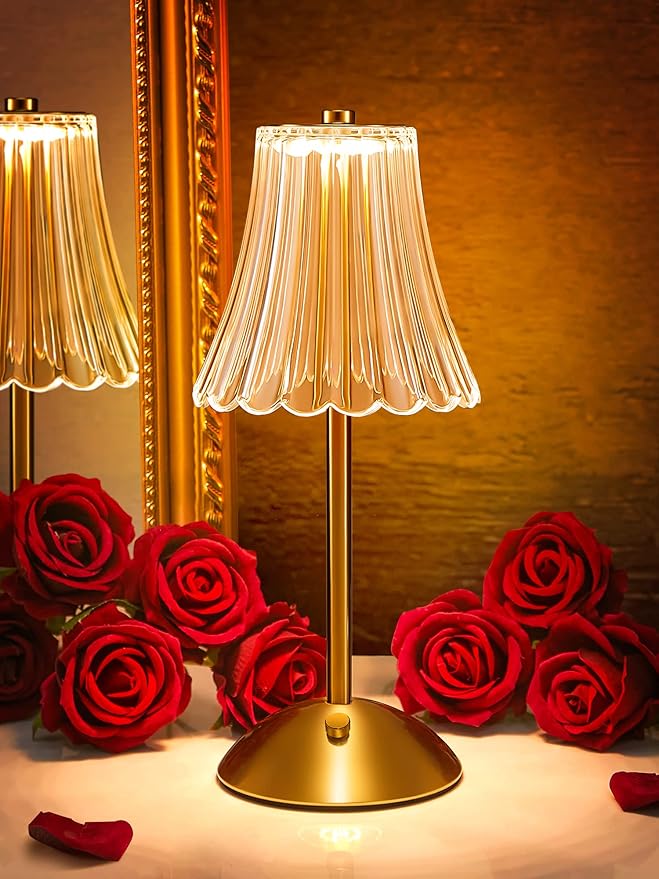 LED Table Lamp, 3200mAh Rechargeable Battery Operated, 30 Lighting Modes Bedside Light for Bedroom, Touch Control Nightstand Lamp, Small for Bedroom and Nightstand