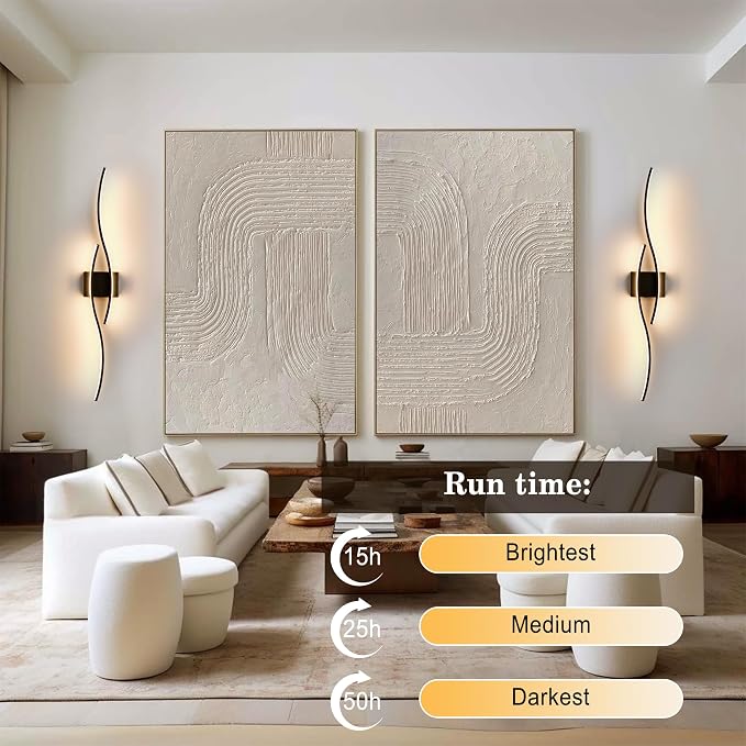 KARTOOSH Wireless Wall Sconces, Dimmable LED Sconce with Remote | Battery Operated Wall Sconce with 3 CCT Night-Light Timer Memory Modern Wall Sconces for Living Room, Hallway, Bedroom