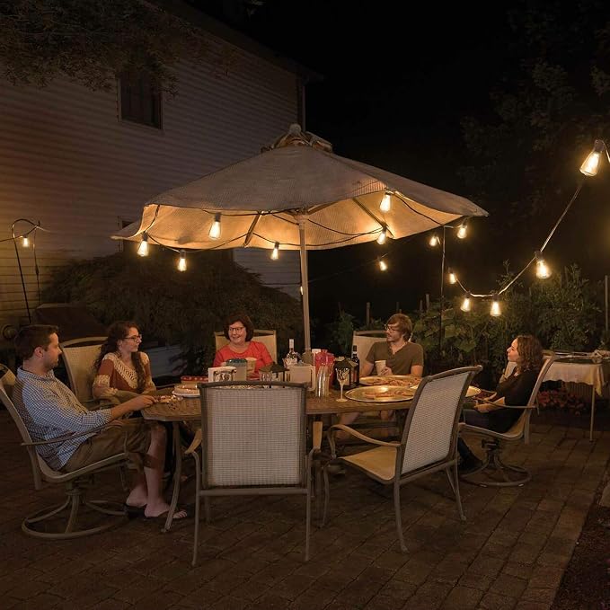 BLIATLUS 25FT Solar String Lights, Waterproof Remote 8+2 ST38 LED for Patio Garden