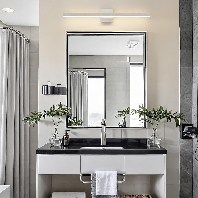Nickel Bathroom Vanity Light Fixture 31.5'' 20W Dimmable 5CCT LED Hardwired | Bathroom Light Fixture Over Mirror, Bathroom Wall Sconce, Rust-resistant, ETL Certificated, 2700K/3000K/3500K/4000K/5000K