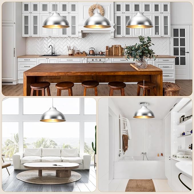 Brushed Nickel Pendant Lights Kitchen Island,Hanging Pendant Light Fixtures,Kitchen Pendant Lighting Over Island