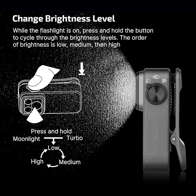 OLIGHT Oclip Pro Rechargeable EDC Clip-on Flashlight, Phantom Squadron | Red Light, 500 Lumens Floodlight, Spotlight, Pocket-Sized, USB-C Charging, Magnetic, for Work, Signaling, Outdoor or Home Use