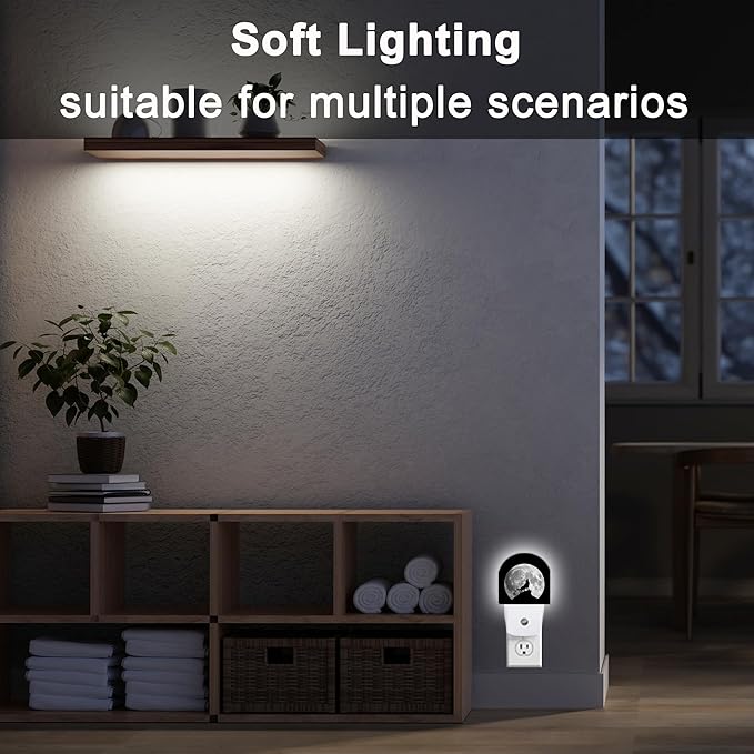Night Light, Full Moon Howling WolfNight Lights Plug Into Wall Decor, Home Indoor Stairway Kitchen Corridor,Boys Girls Women Men Room Gifts
