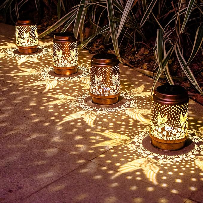 Mothers Day Gifts, 2 Pack Hummingbird Birthday Gifts for Women Mom Grandma Solar Lanterns Outdoor Waterproof Garden Decor Hanging LED Decorative Light for Patio Yard Lawn Gardening Gifts