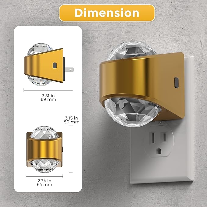 L LOHAS LED Projector Night Light,[2-Pack] Night Lights Plug into Wall,Dusk to Dawn Sensor,3000K Soft White,Brightness Adjustable,Projector Nightlight for Bathroom Bedroom Hallway