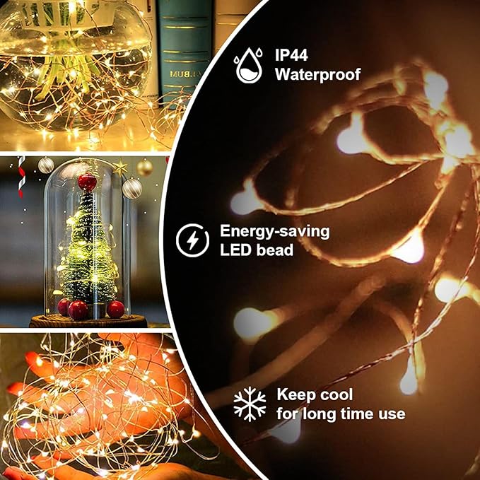 Fairy Lights Plug in,200FT 600LEDs Waterproof Led String Lights,8 Modes Remote Twinkle Light for Outdoor Indoor Christmas Wedding Birthday Garden Party Decorations,Silver Wire,Warm White