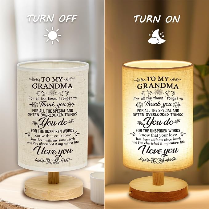 WSYEAR Grandma Anniversary Birthday Gifts from Grandchildren-Table Lamp Gifts for Grandma Birthday Best Grandmother Gifts for Bedroom