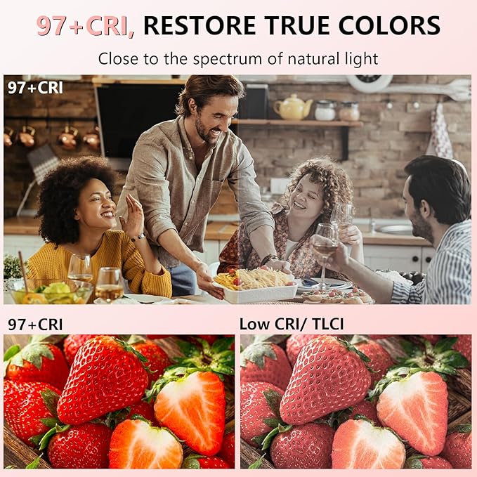 LED Phone Light - USB-Rechargeable Portable Photo Light with 97+ CRI, Up to 6500K Color Temperature for Selfie, Zoom Conference, Video, Makeup and Live Stream
