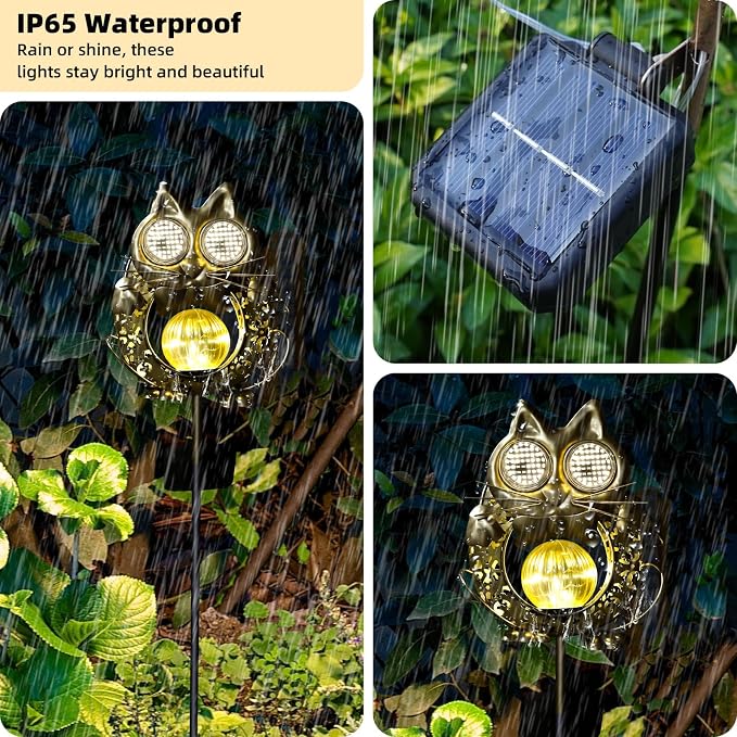 SRNPMIU Solar Lights Outdoor Decor, Solar Cat Yard Decorations Outdoor | Garden Decorative, IP65 Waterproof, Gifts for Women Mom, for Yard Patio Lawn Pathway Landscape