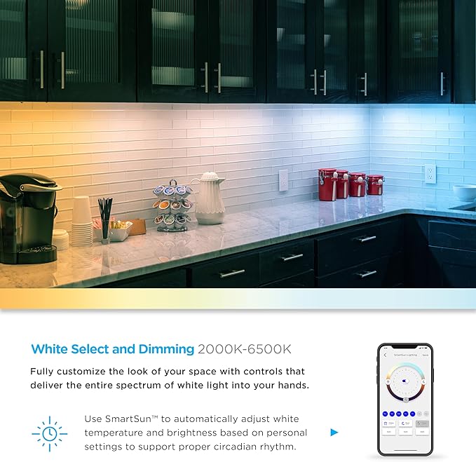 Enbrighten 18in. LED Wi-Fi Light Fixture, White, 58260-T1