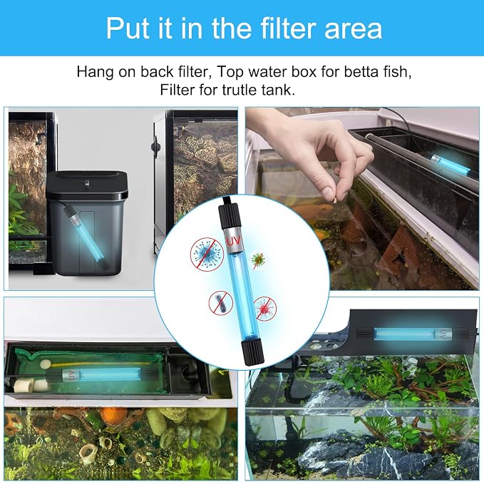 Clean Light for Aquarium，13 W Fish Tank Clean Light with Timer,Aquarium Green Killing Waterproof Clean Submersible Lamp for Pond,Swimming Pool,Indoor