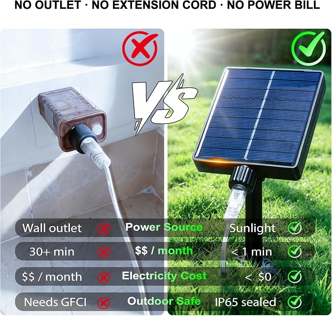 Solar Rope Lights Outdoor Waterproof, 66FT 200 LED Solar String Lights with 8 Lighting Modes,Trampoline Lights, Solar Patio Light for Garden Fence Backyard Deck Porch Pool Tree Christmas Decor