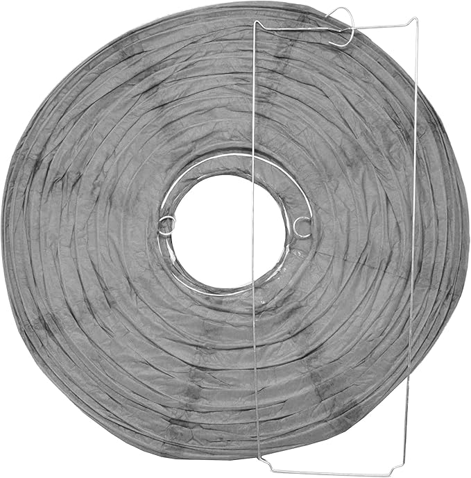 Mudra Crafts Gray Paper Lanterns Wedding Party Decorations - 12 in 10 Round Hanging Ceiling Lanterns, 10 Pack, Decorative Lamp Shades