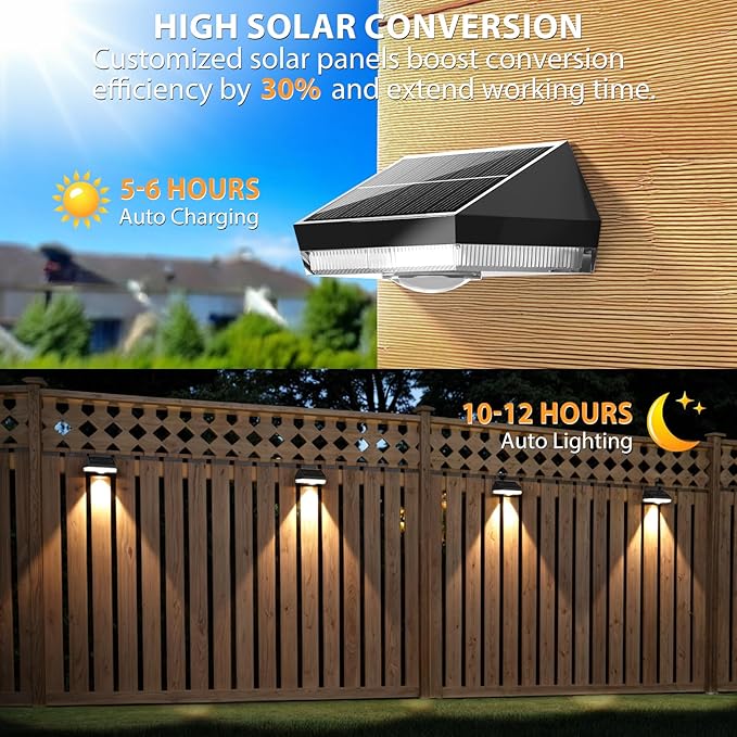 Solar Fence Lights,Warm White & Cool White & RGB 7Colors ＆ Color Changing Mode IP65 Waterproof Solar Lights Outdoor for Deck/Patio/Backyard/Wall/Pool/Fence/Railing/Step(20Pack)