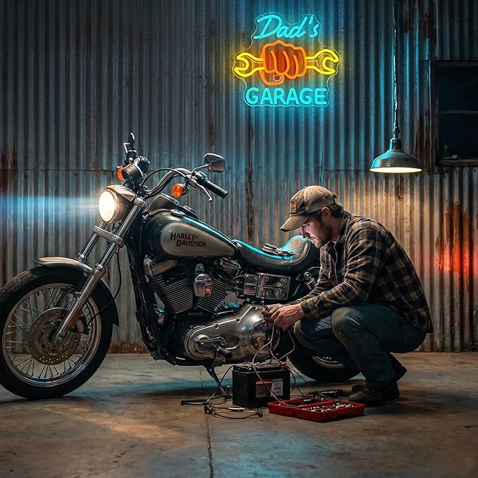 Dad’s Garage Neon Sign, LED Garage Neon Light for Men, Father’s Day Gift for Dad,Dimmable Garage Neon Light for Auto Repair Shop Man Cave Workshop Decor