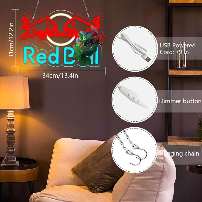 Drinks Neon Signs for Wall Decor Neon Lights for Bedroom Led Signs Suitable for Dormitory Man Cave Christmas Gift