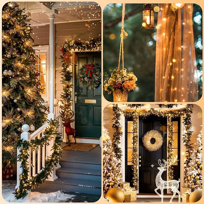 2 Pack 33FT 100 LED Fairy Lights Battery Operated with Timer & Remote, Waterproof Twinkle Lights Indoor Outdoor, 8 Modes Fairy String Lights for Bedroom Classroom DIY Wedding Decorations,Warm White