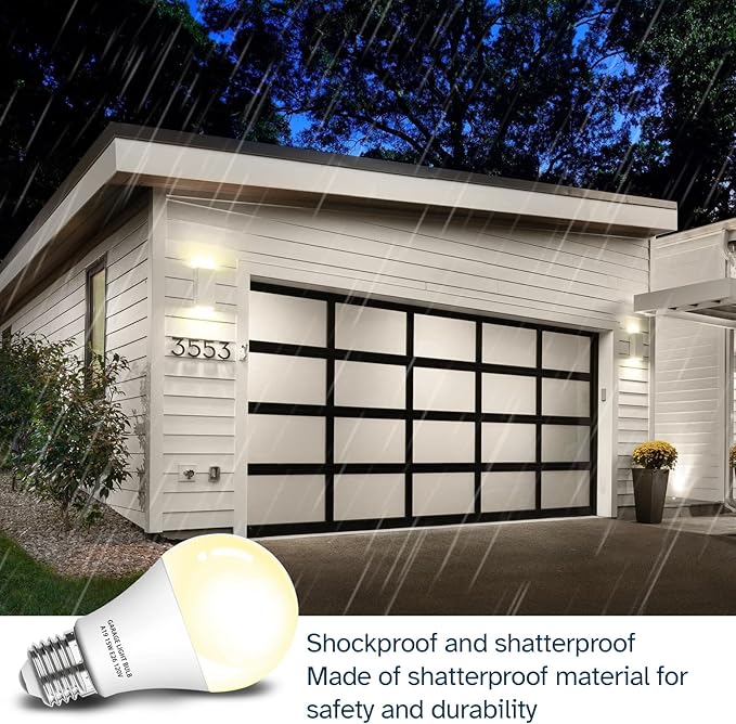 Garage Door Opener LED Light Bulb 2 Pack，15W Equivalent to 100W Garage Light Bulb,A19 3000K Soft White E26 Base 120V Outdoor Light Bulbs,Minimize Interference,Dimmable